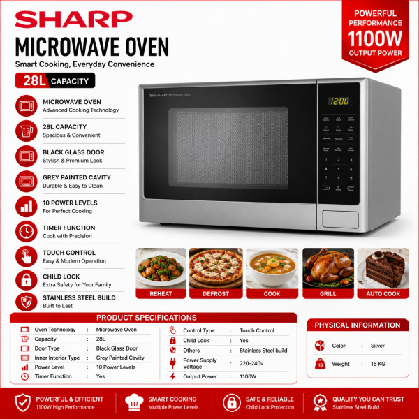 Sharp R-28CT(S) 28L Microwave Oven