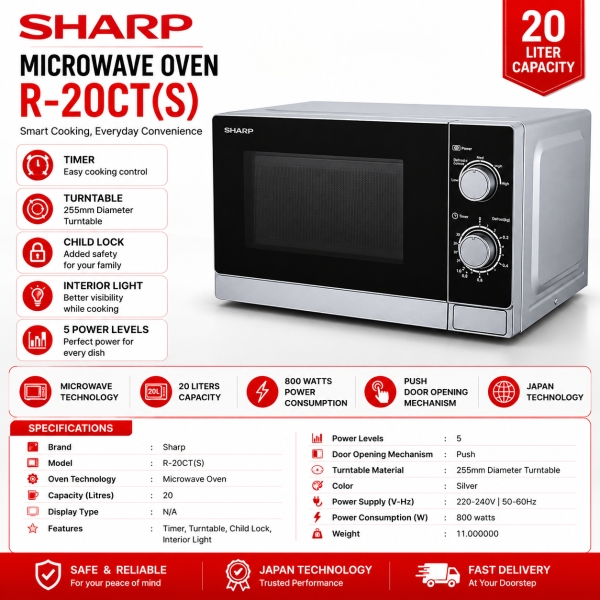 Sharp R-20CT(S) Microwave Oven – 20 Litres
